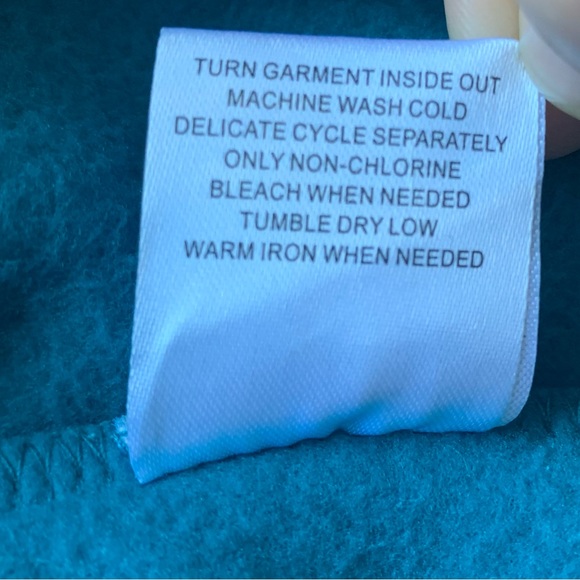 Retro Threads Vintage Style Ruffled Buttoned Down Coat Emerald Blue Size M - Picture 13 of 16